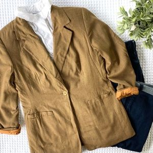 Vintage ‘80s ‘90s Plaid Brown Blazer